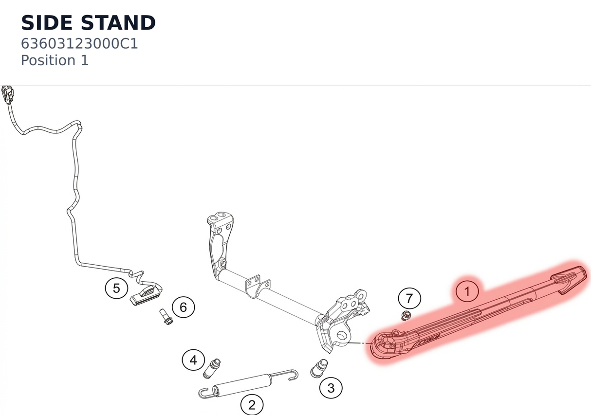 Diagram preview: SIDE STAND (63603123000C1)