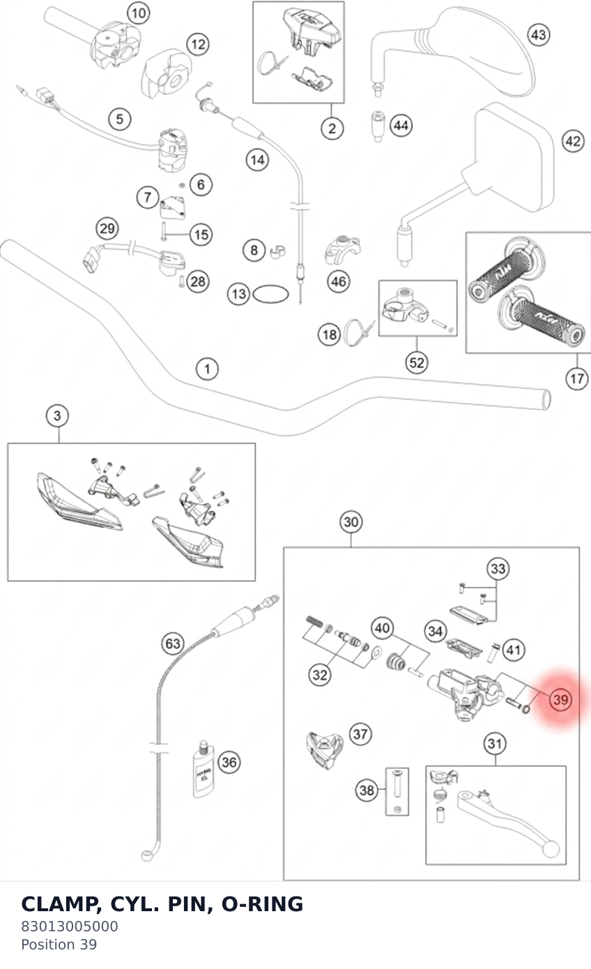 Diagram preview: CLAMP, CYL. PIN, O-RING (83013005000)