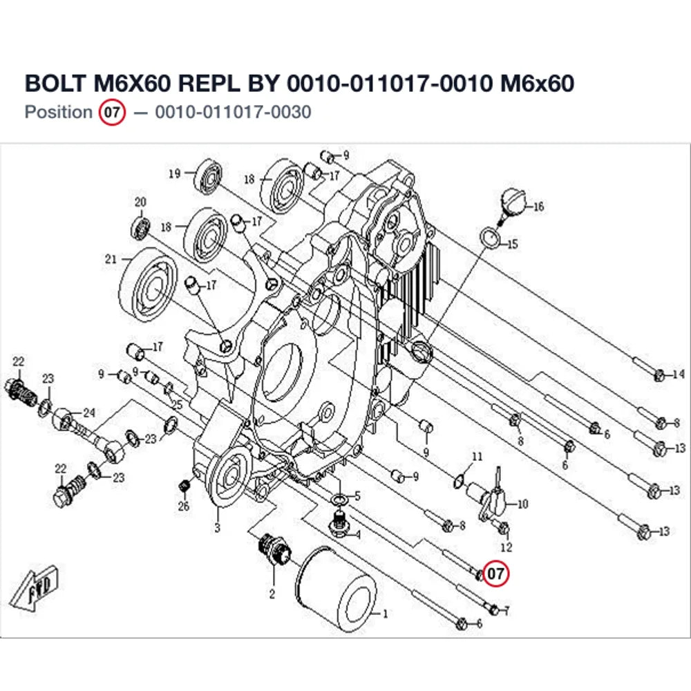 BOLT M6X60 REPL BY 0010-011017-0010 product image