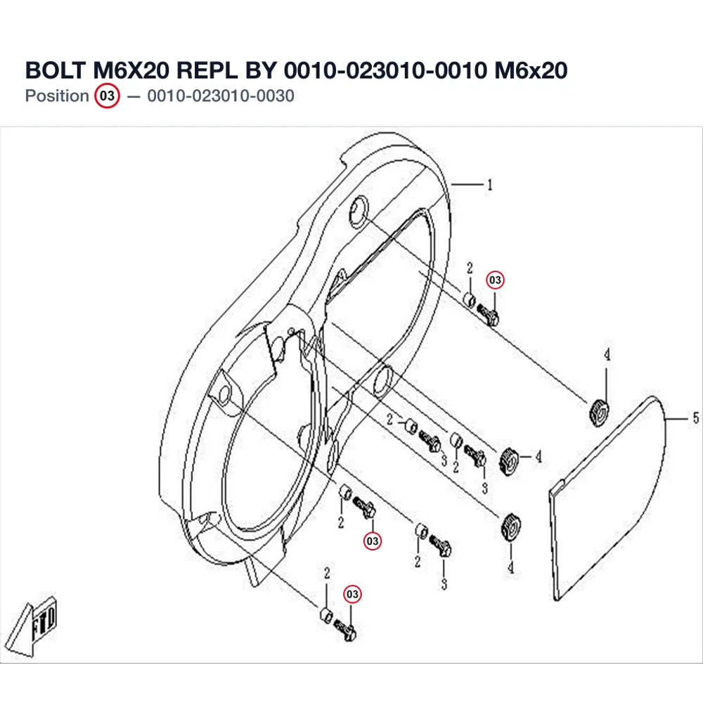 BOLT M6X20 REPL BY 0010-023010-0010 product image