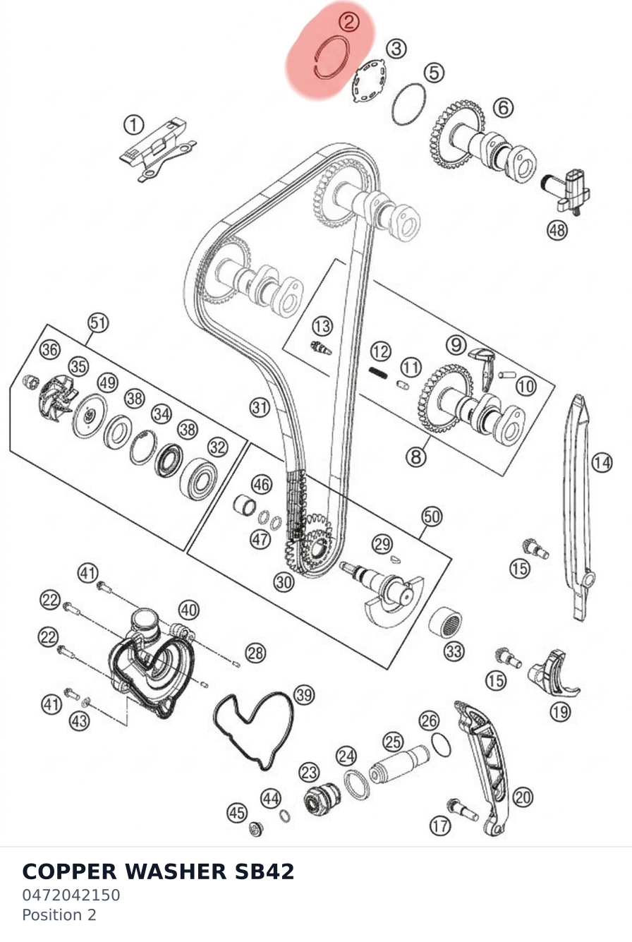 Diagram preview: COPPER WASHER SB42 (0472042150)
