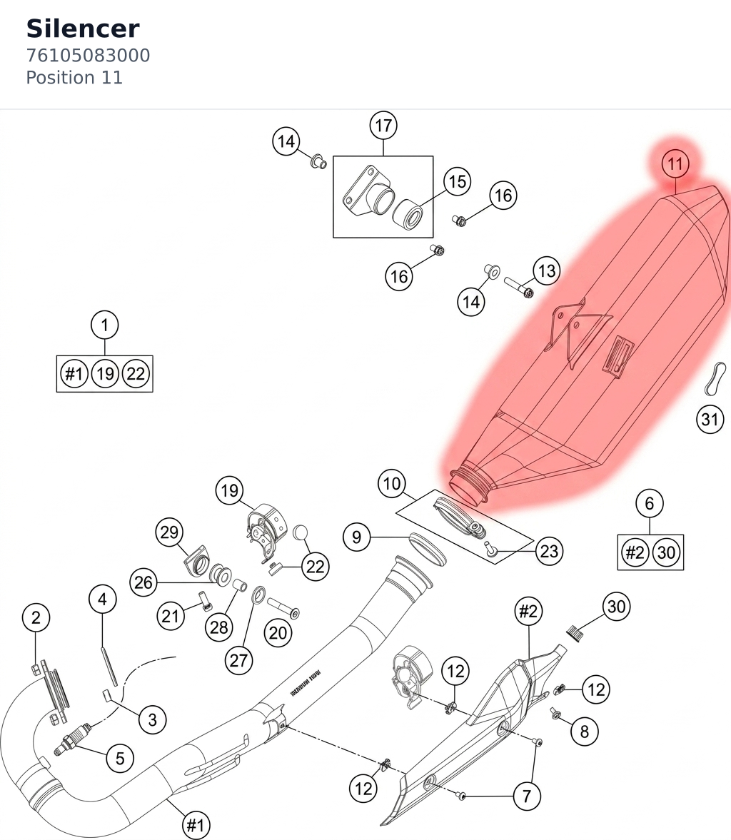 Diagram preview: Silencer (76105083000)