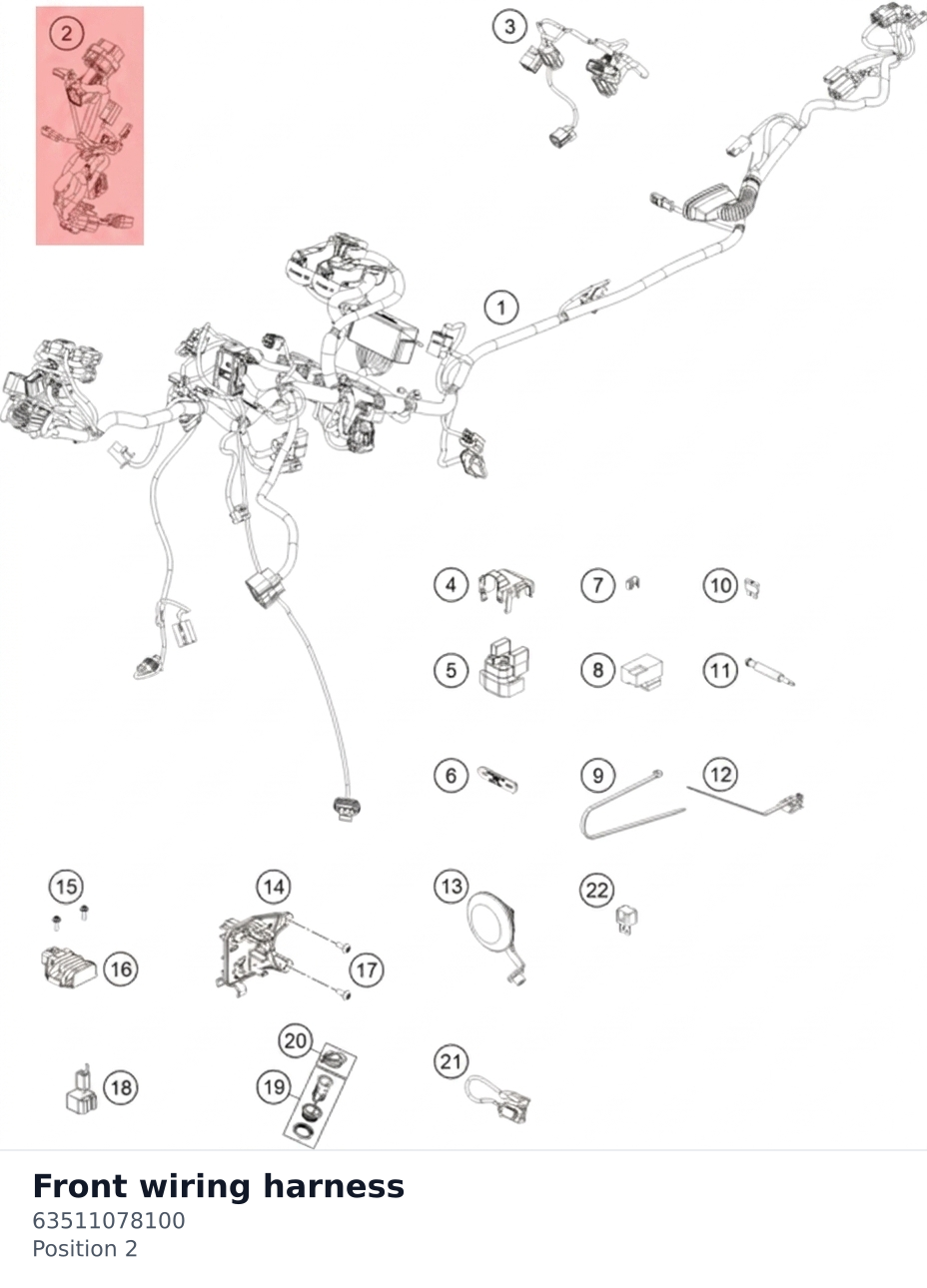 Diagram preview: Front wiring harness (63511078100)