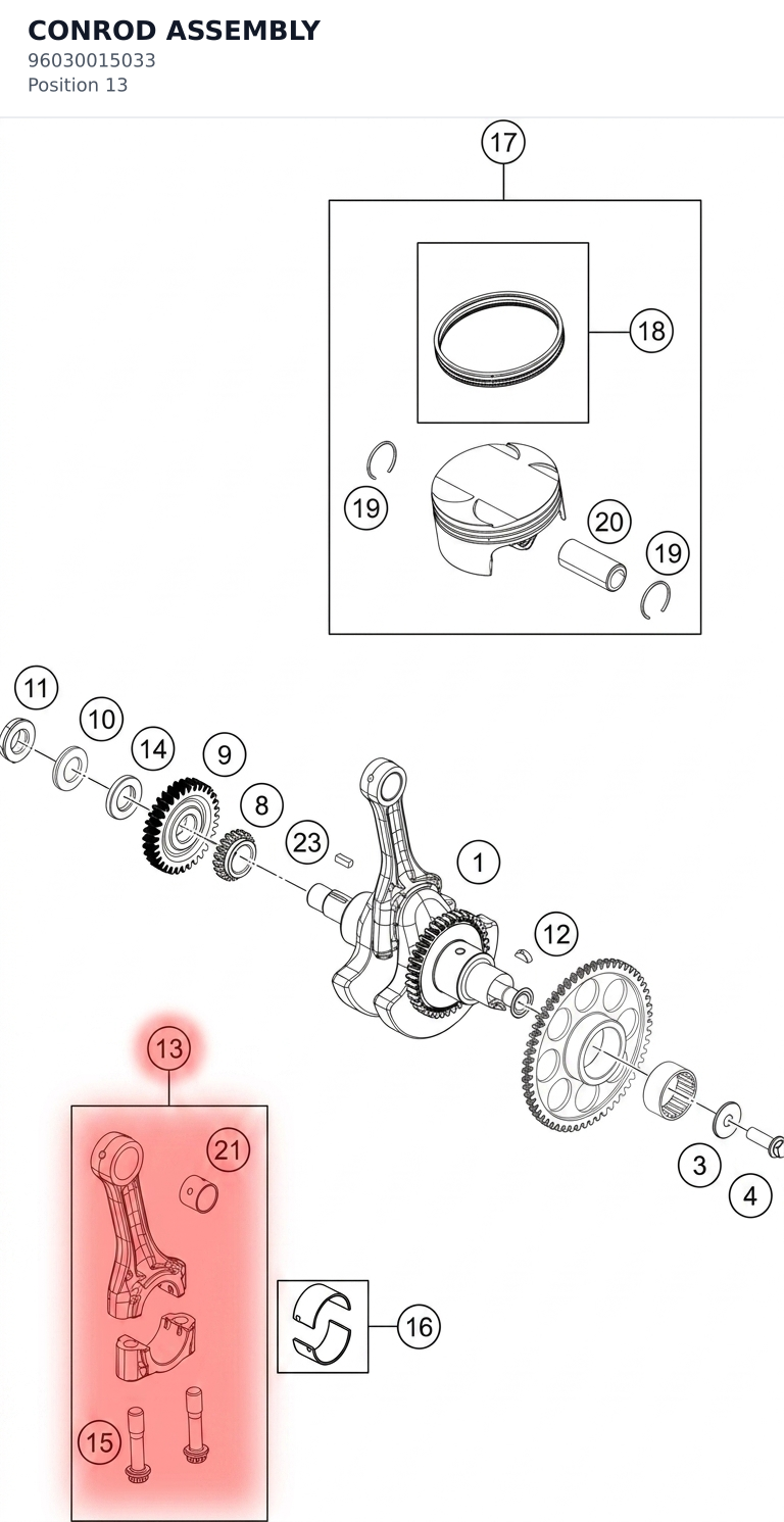 Diagram preview: CONROD ASSEMBLY (96030015033)