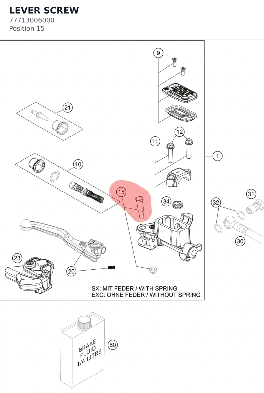 Diagram preview: LEVER SCREW (77713006000)