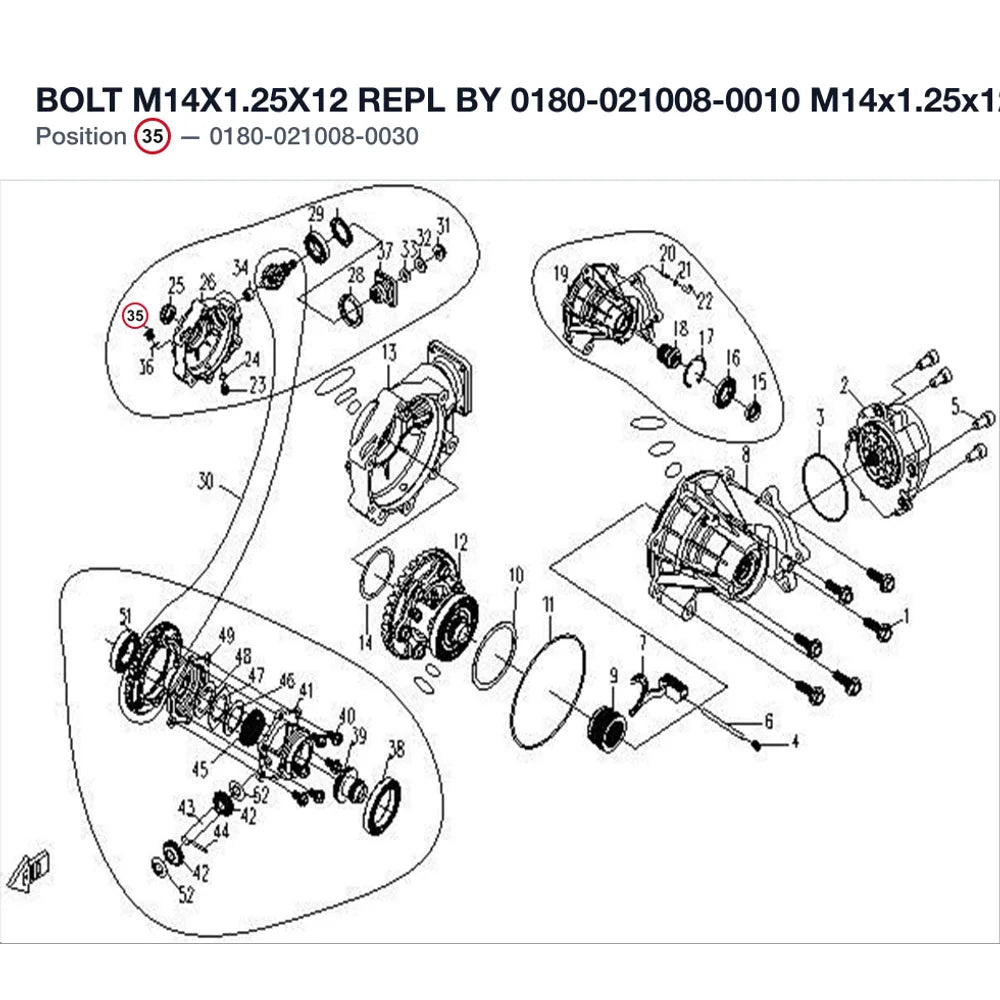BOLT M14X1.25X12 REPL BY 0180-021008-0010 product image