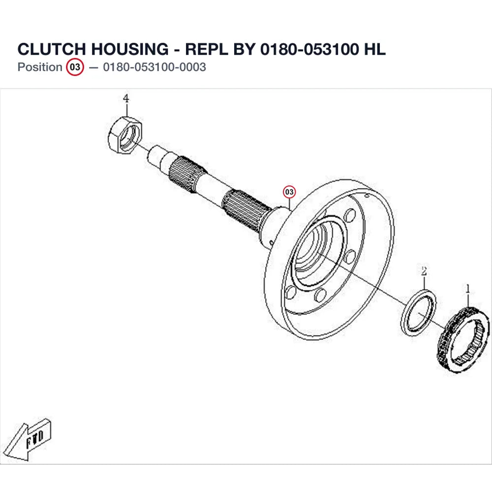 CLUTCH HOUSING - REPL BY 0180-053100 product image