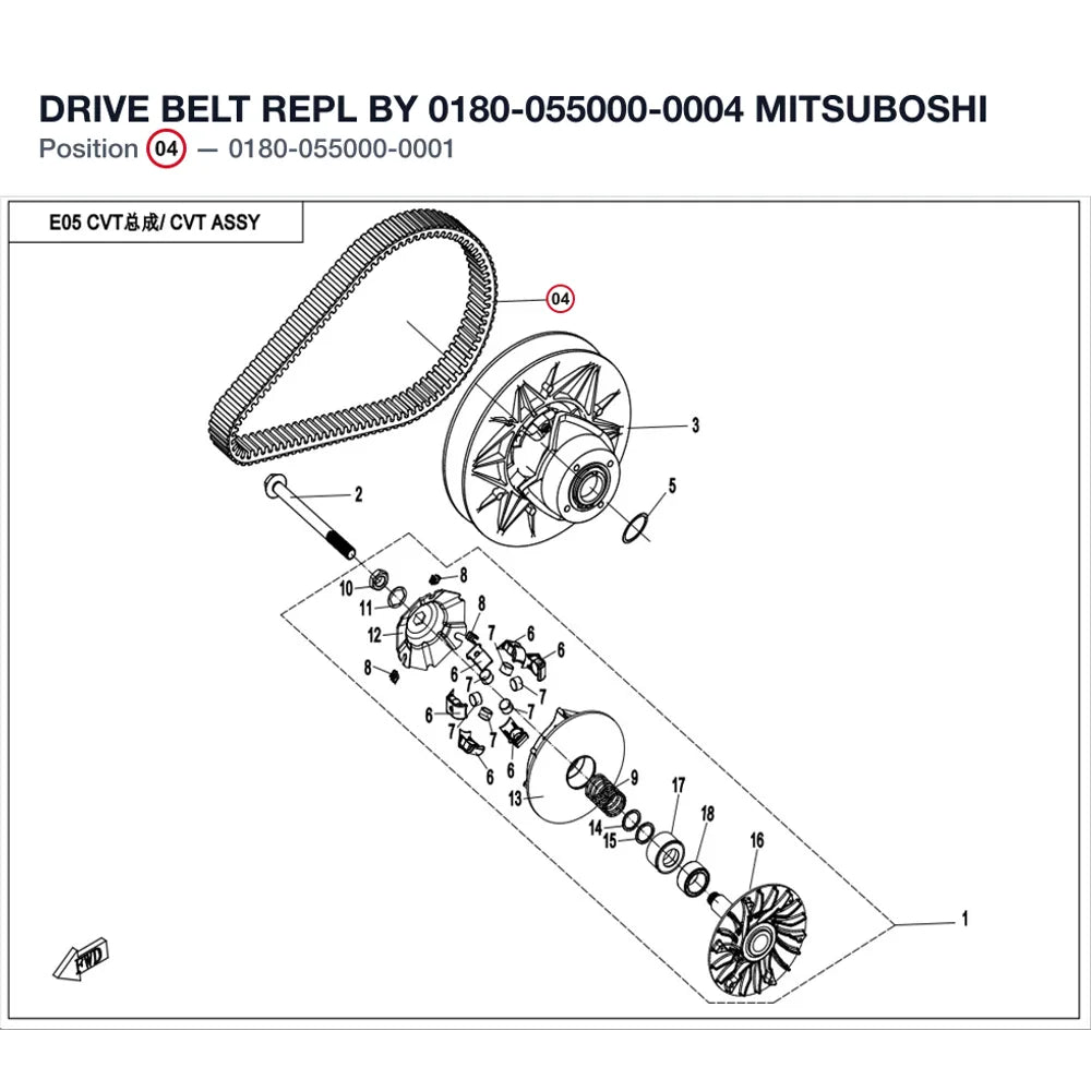 DRIVE BELT REPL BY 0180-055000-0004 product image