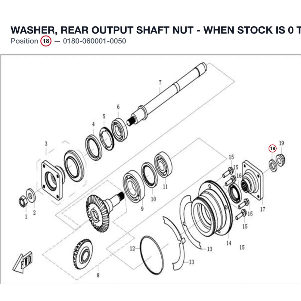 WASHER, REAR OUTPUT SHAFT NUT - WHEN STOCK IS 0 THIS ITEM IS NO LONGER AVAILABLE product image