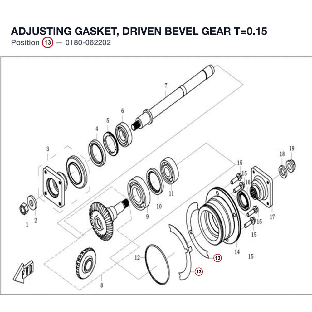 ADJUSTING GASKET, DRIVEN BEVEL GEAR T=0.15 product image