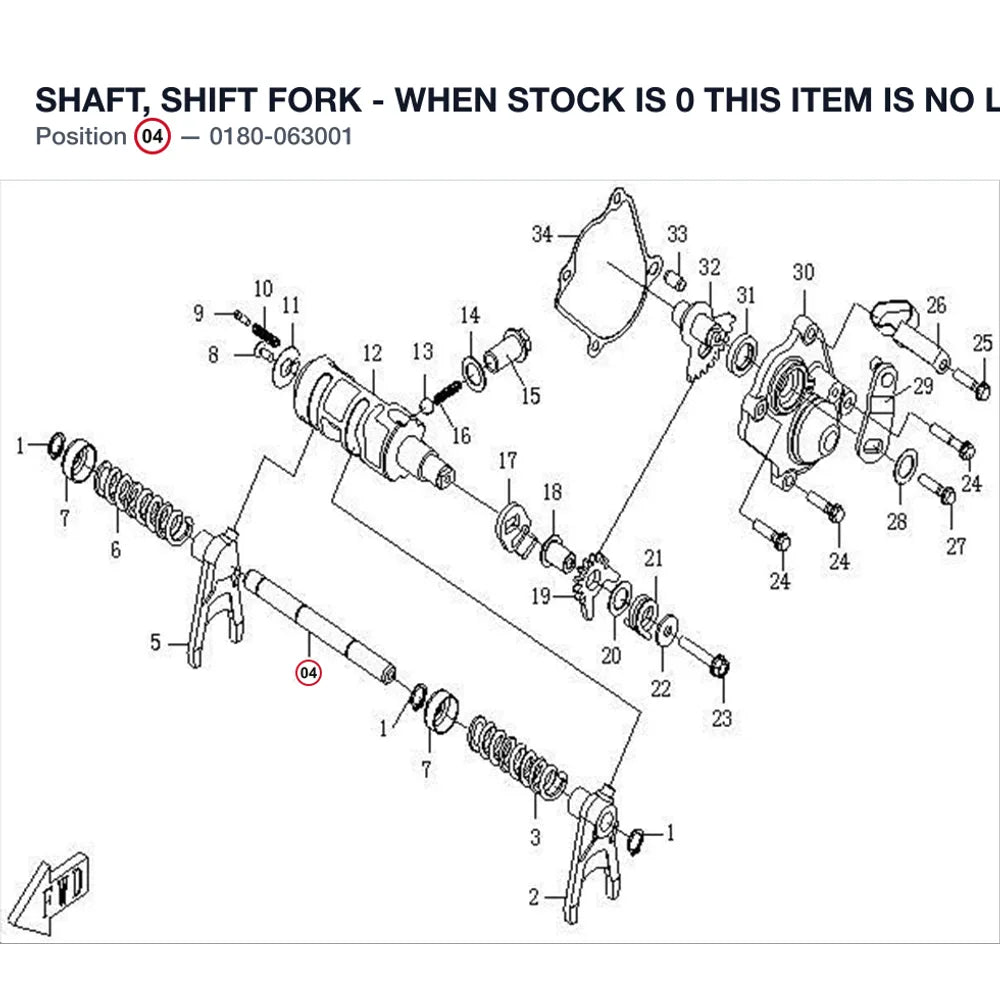 SHAFT, SHIFT FORK - WHEN STOCK IS 0 THIS ITEM IS NO LONGER AVAILABLE product image
