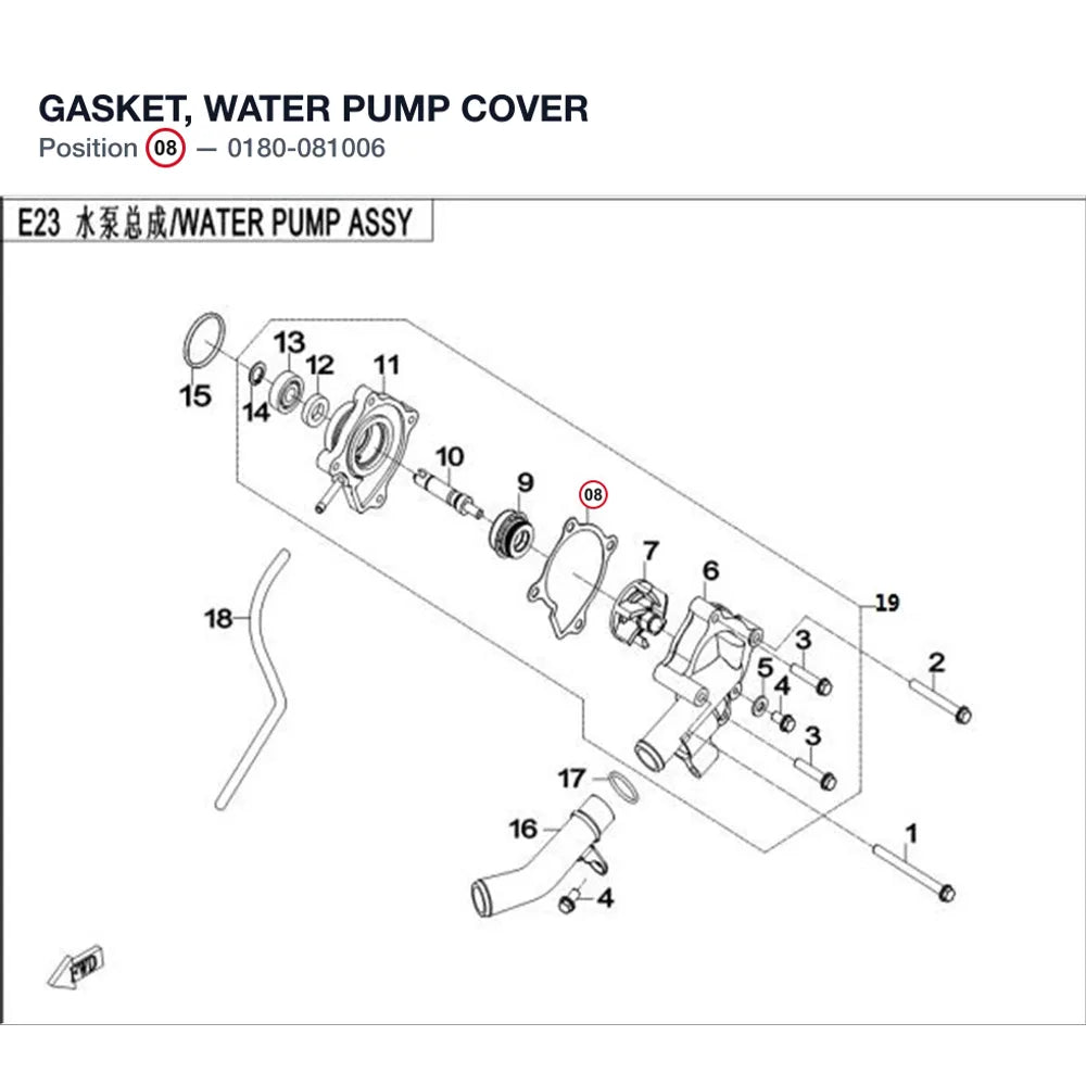 GASKET, WATER PUMP COVER product image