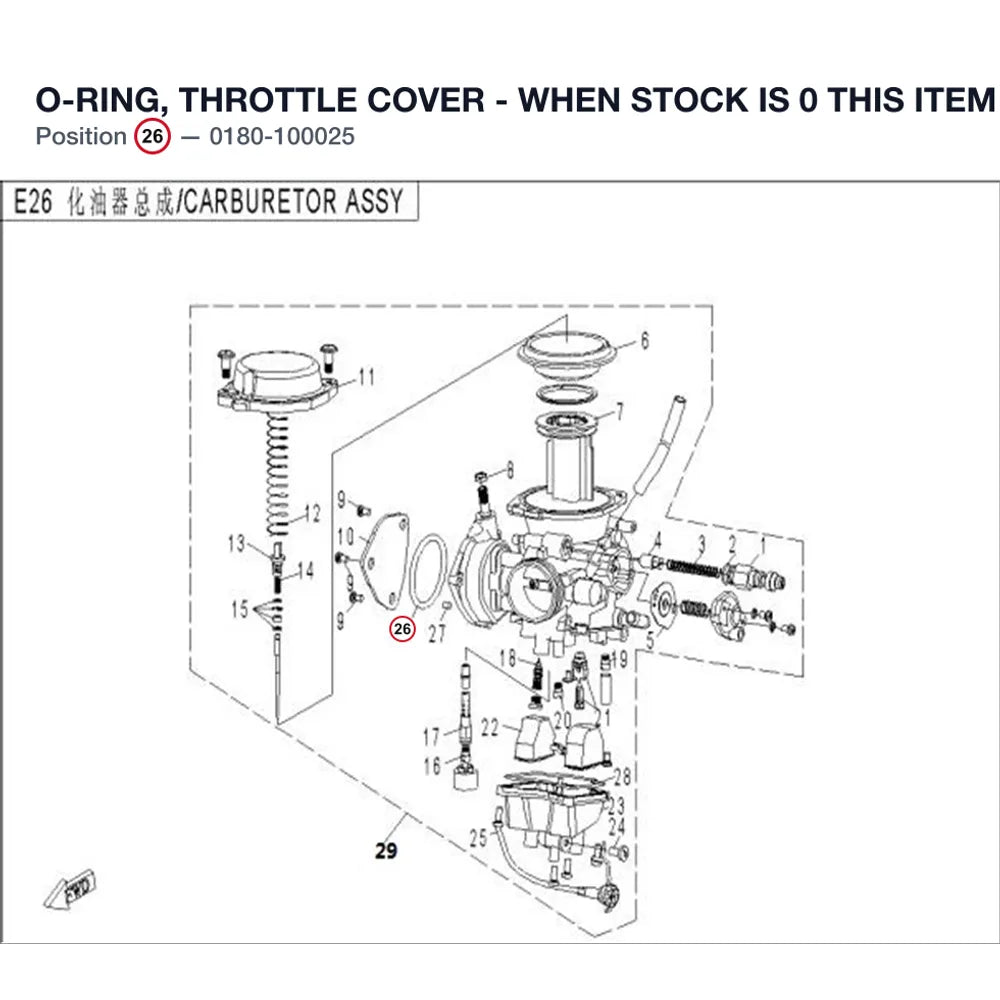 O-RING, THROTTLE COVER - WHEN STOCK IS 0 THIS ITEM IS NO LONGER AVAILABLE product image