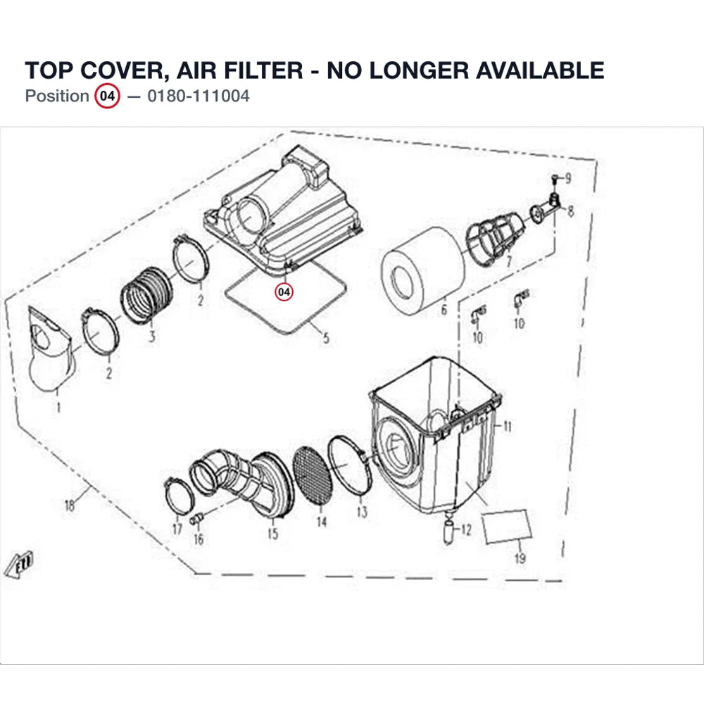 TOP COVER, AIR FILTER - NO LONGER AVAILABLE product image