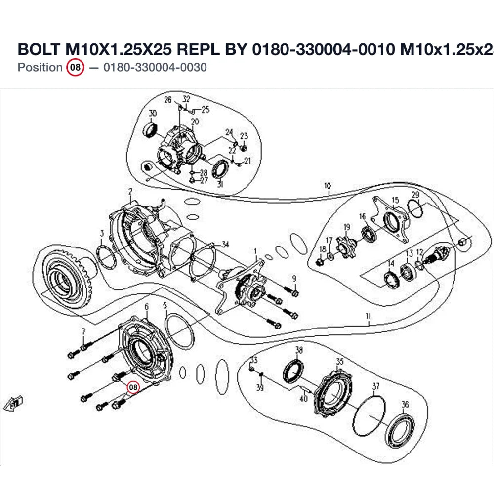 BOLT M10X1.25X25 REPL BY 0180-330004-0010 product image