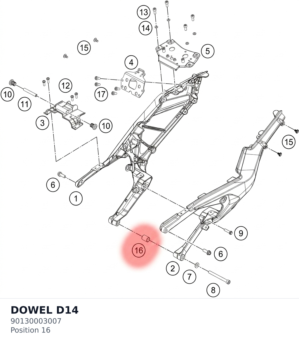 Diagram preview: DOWEL D14 (90130003007)