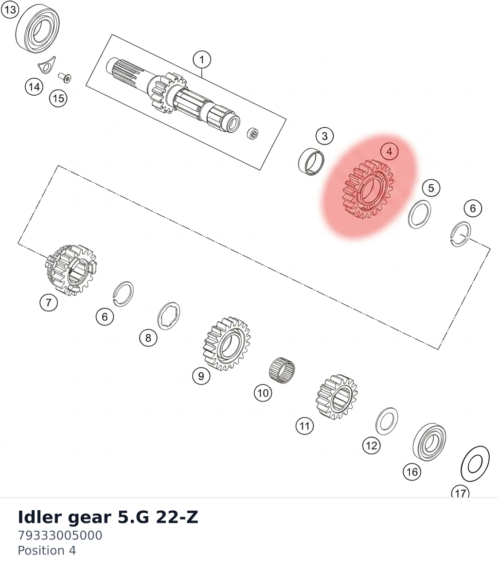 Diagram preview: Idler gear 5.G 22-Z (79333005000)