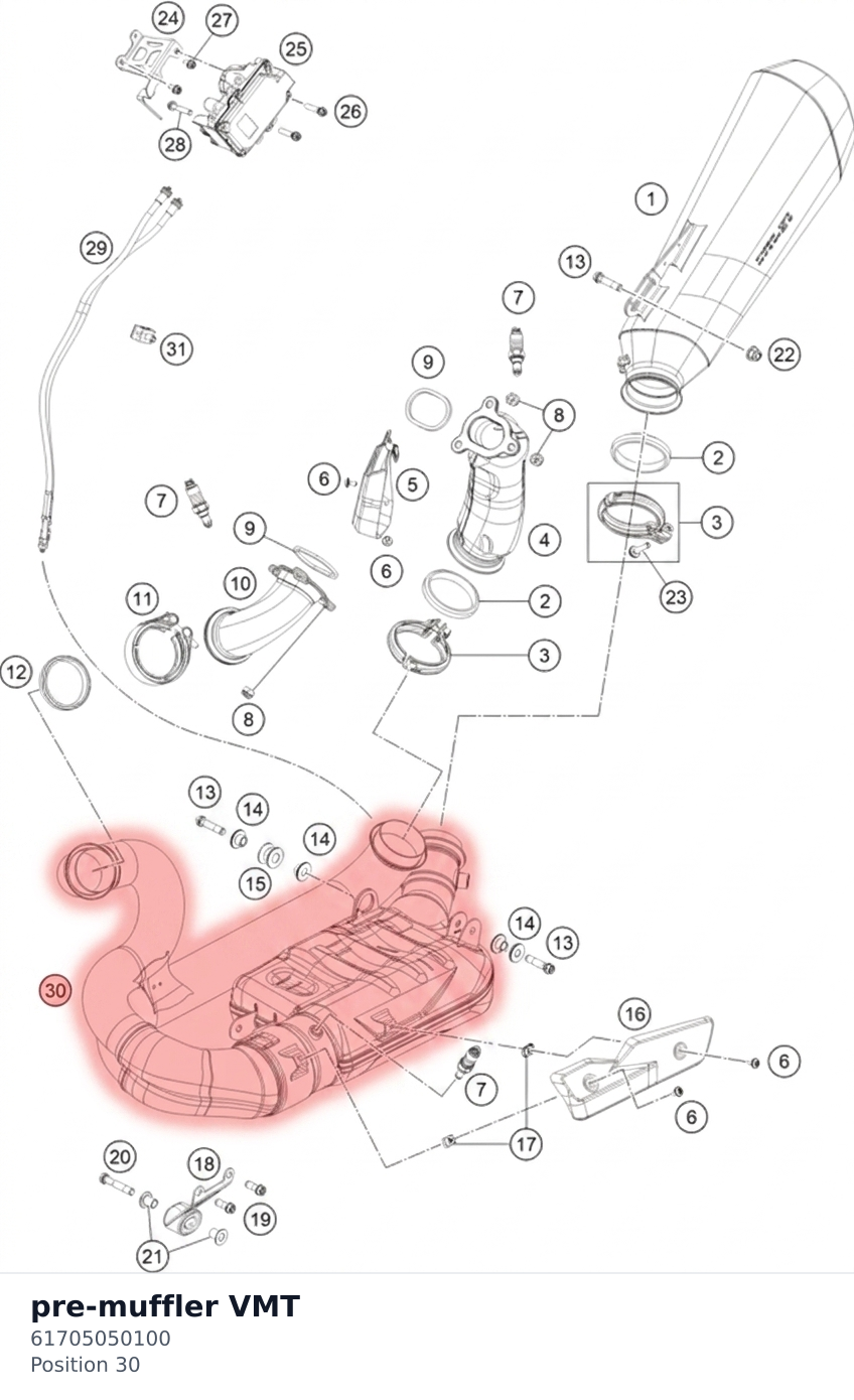 Diagram preview: pre-muffler VMT (61705050100)