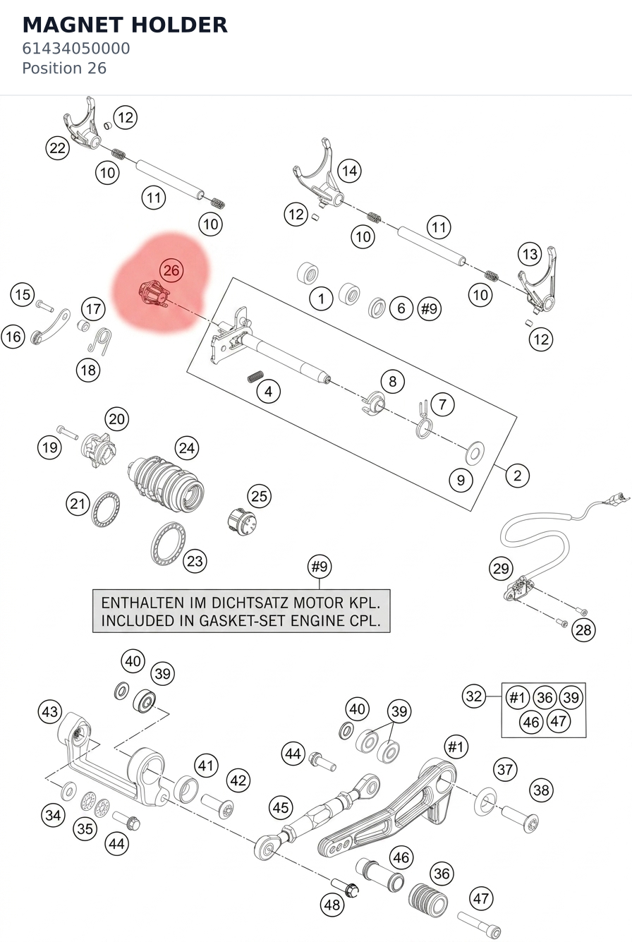 Diagram preview: MAGNET HOLDER (61434050000)