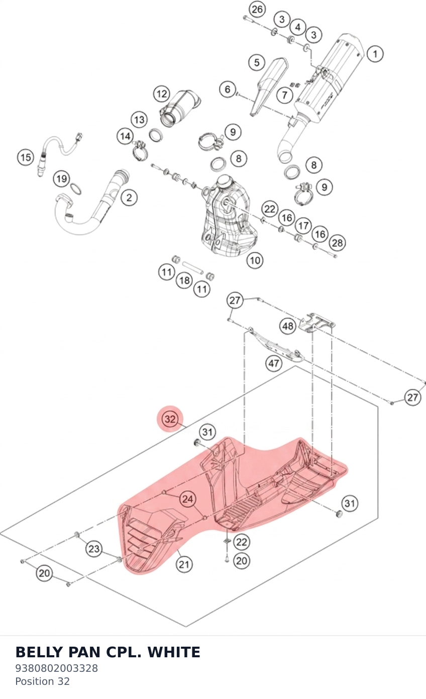 Diagram preview: BELLY PAN CPL. WHITE (9380802003328)