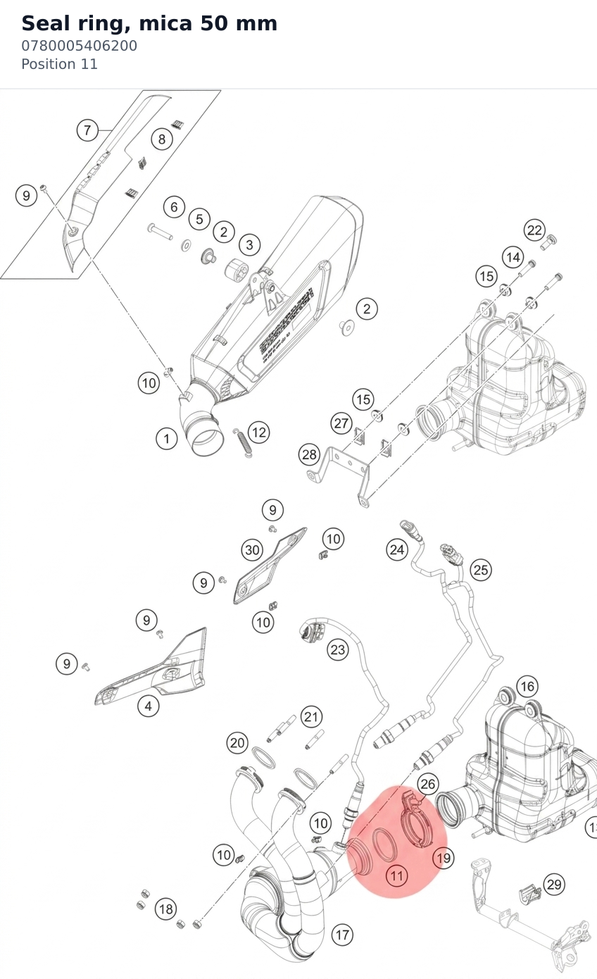 Diagram preview: Seal ring, mica 50 mm (0780005406200)