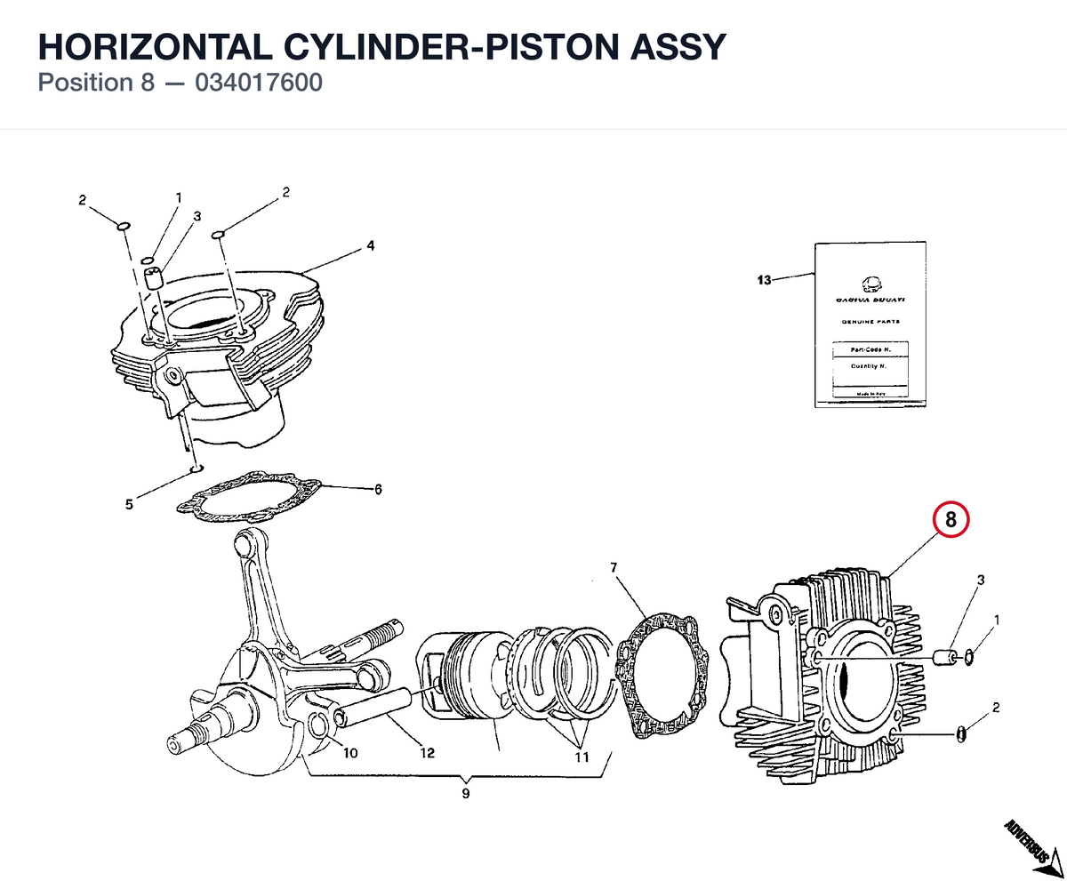HORIZONTAL CYLINDER-PISTON ASSY