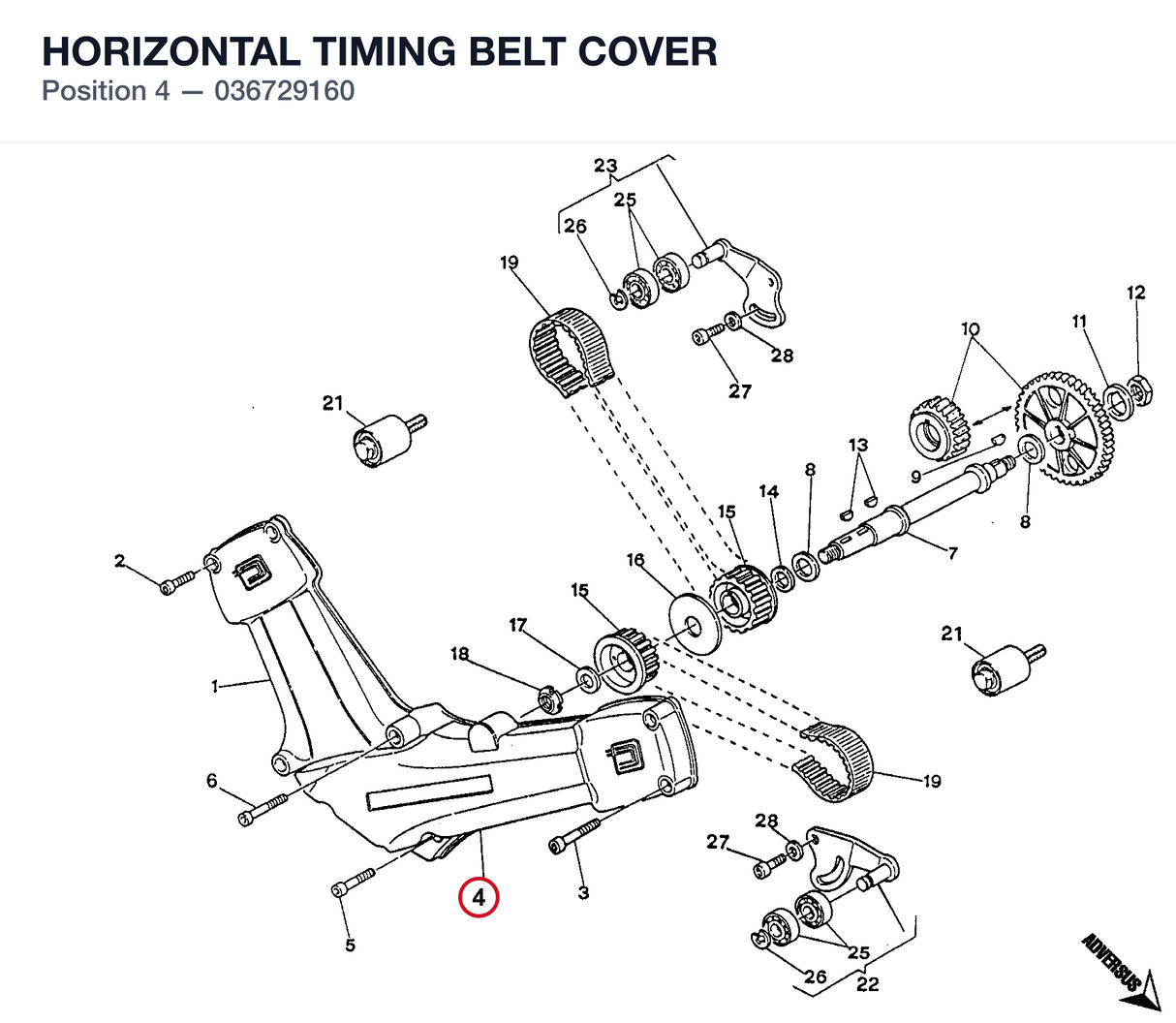 HORIZONTAL TIMING BELT COVER