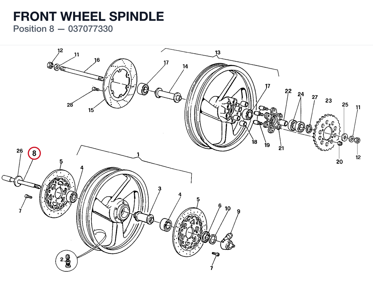 FRONT WHEEL SPINDLE