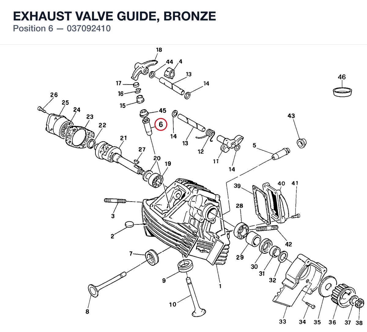 EXHAUST VALVE GUIDE, BRONZE