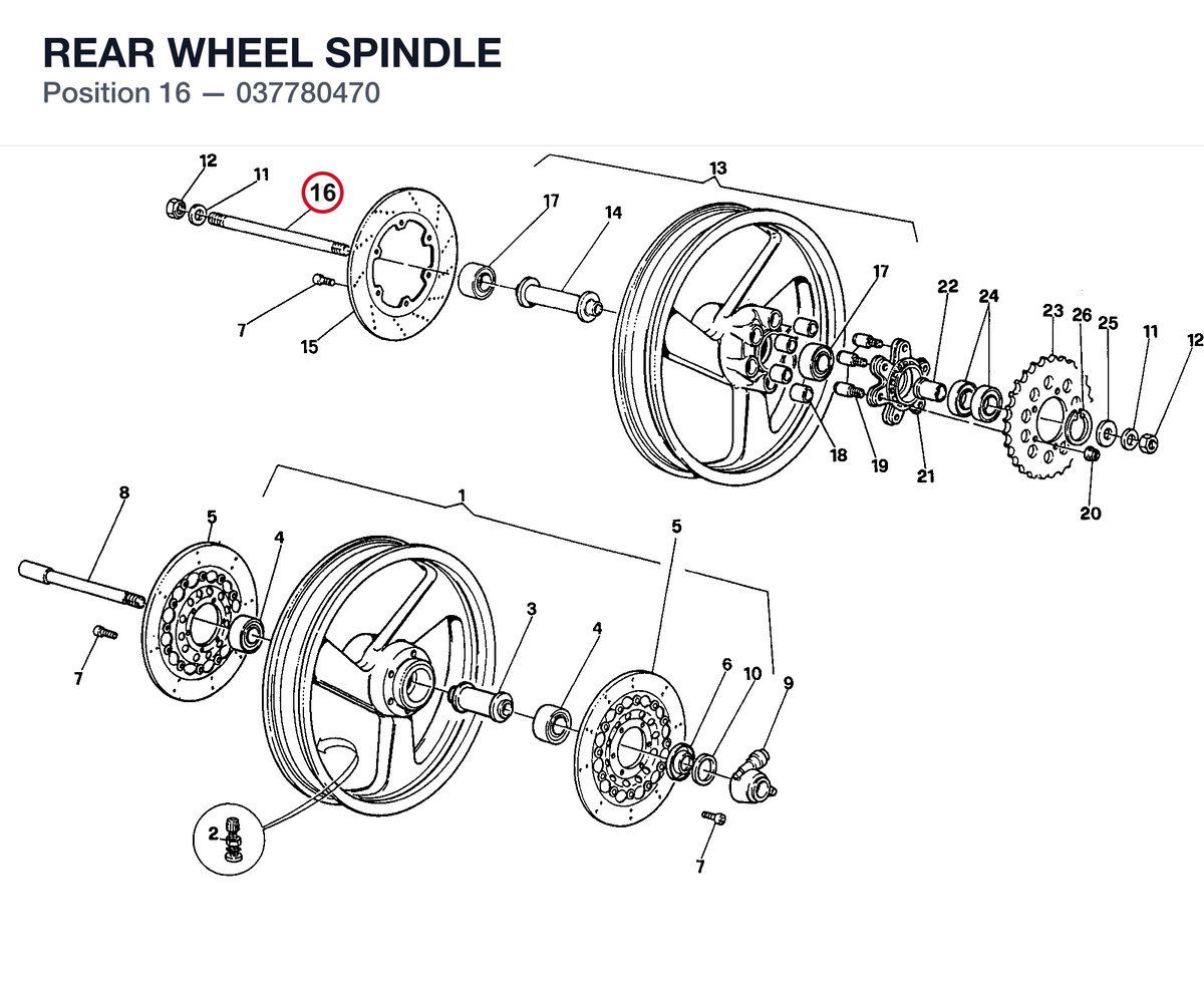 REAR WHEEL SPINDLE