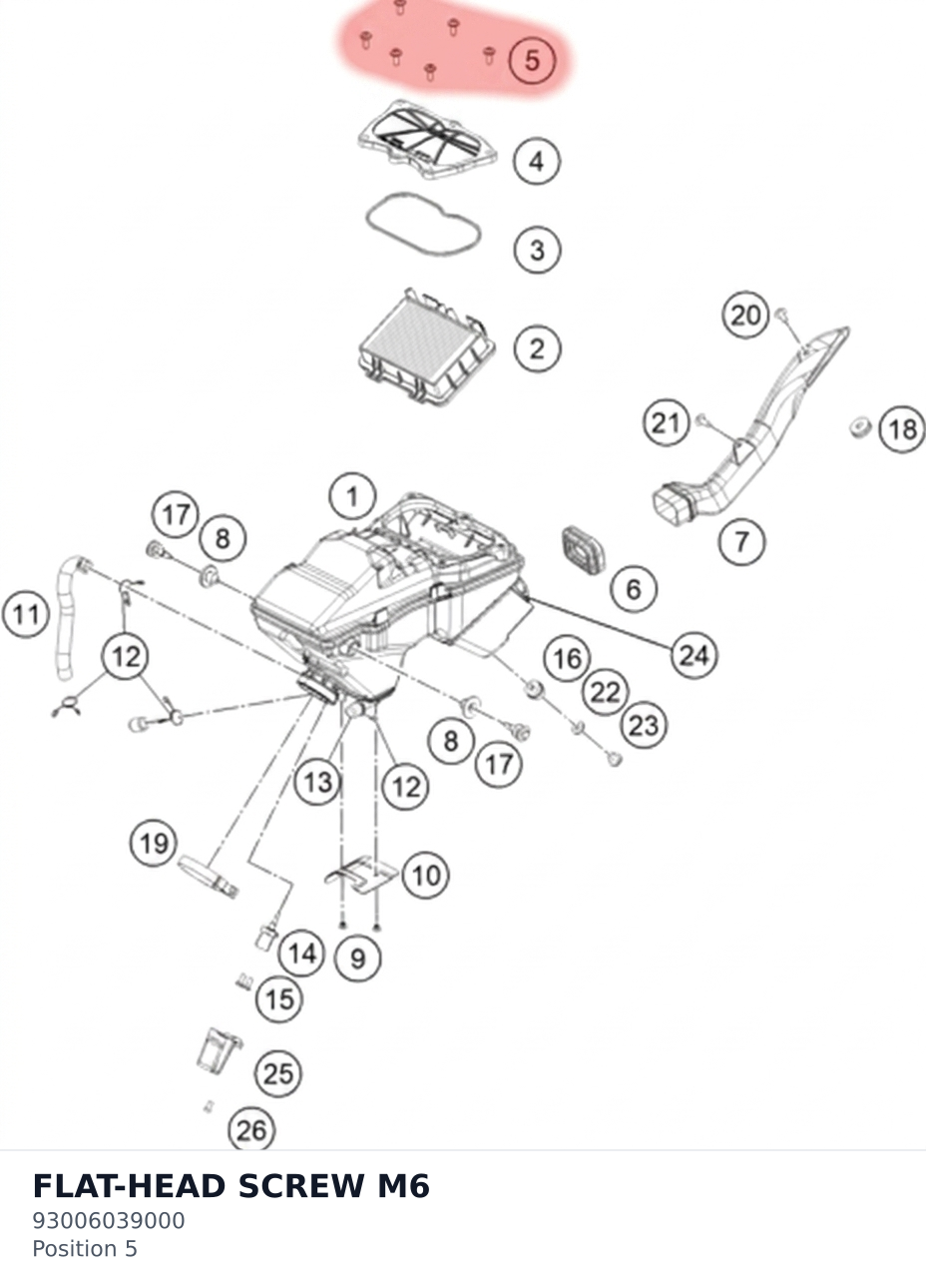 Diagram preview: FLAT-HEAD SCREW M6 (93006039000)