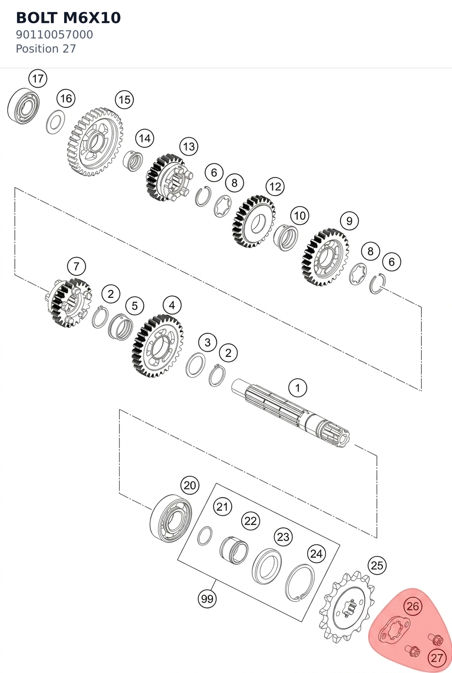 Diagram preview: BOLT M6X10 (90110057000)
