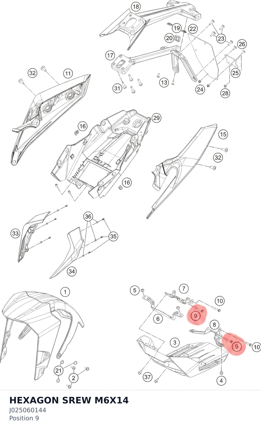 Diagram preview: HEXAGON SREW M6X14 (J025060144)
