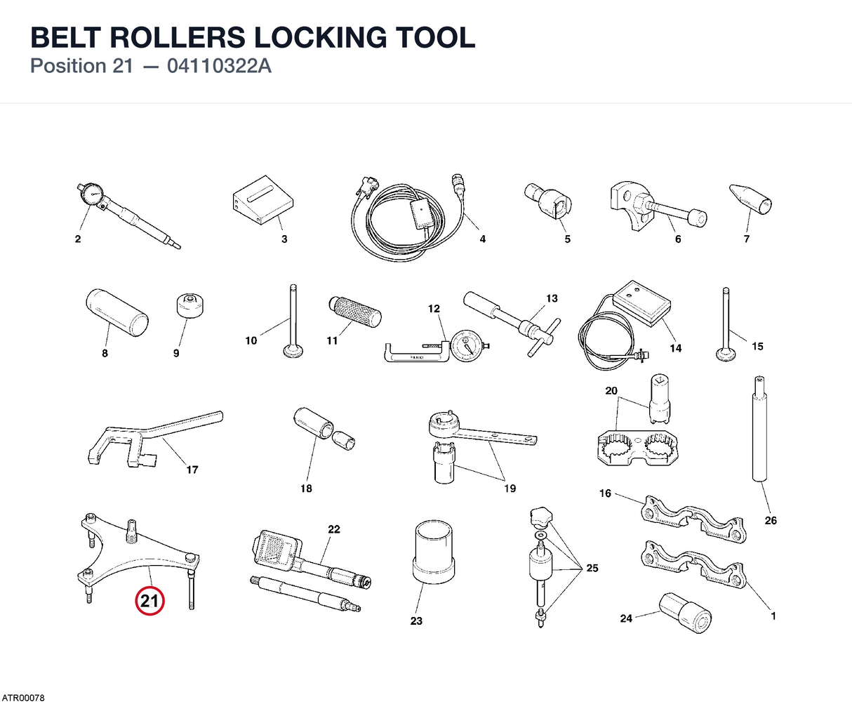BELT ROLLERS LOCKING TOOL