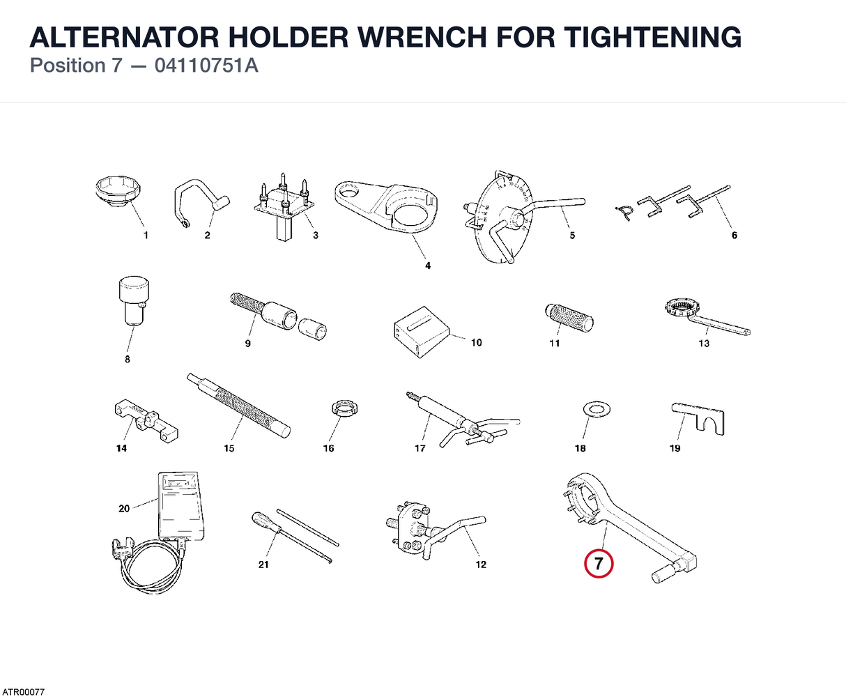 ALTERNATOR HOLDER WRENCH FOR TIGHTENING
