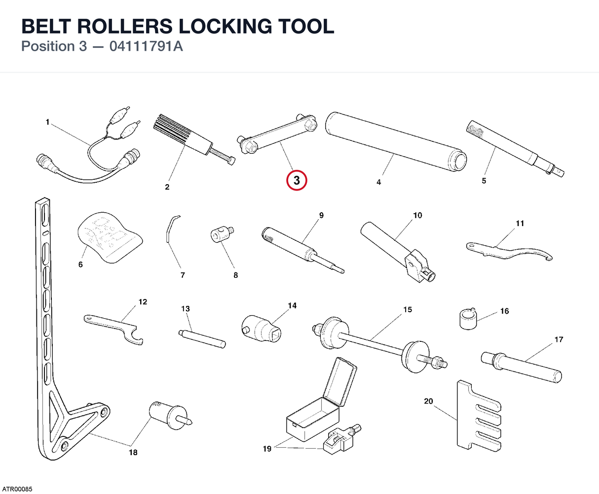 BELT ROLLERS LOCKING TOOL