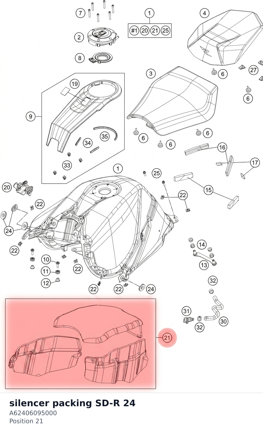 Diagram preview: silencer packing SD-R 24 (A62406095000)