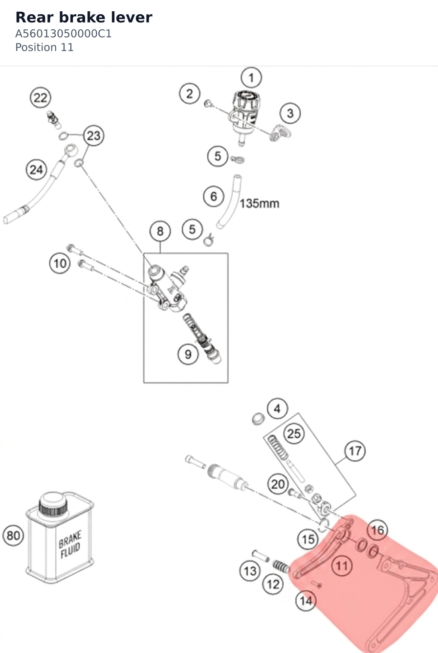 Diagram preview: Rear brake lever (A56013050000C1)