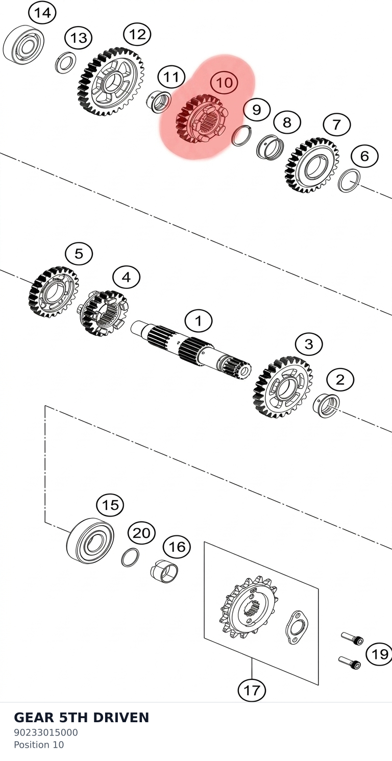 Diagram preview: GEAR 5TH DRIVEN (90233015000)