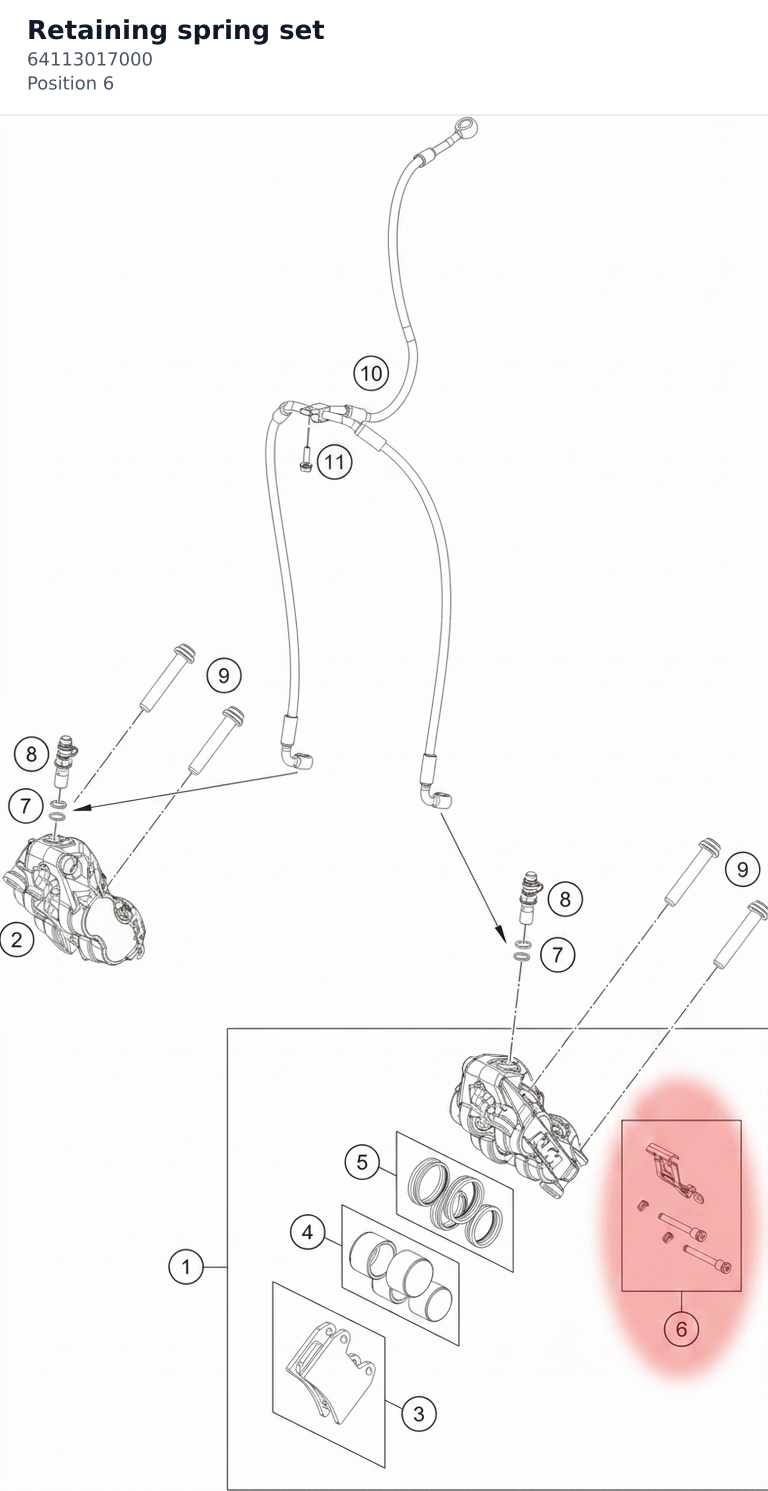 Diagram preview: Retaining spring set (64113017000)