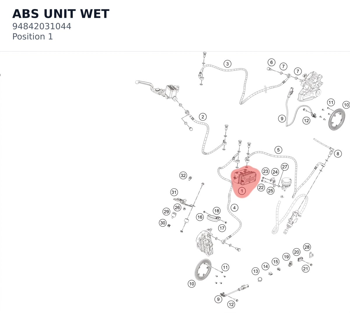 Diagram preview: ABS UNIT WET (94842031044)