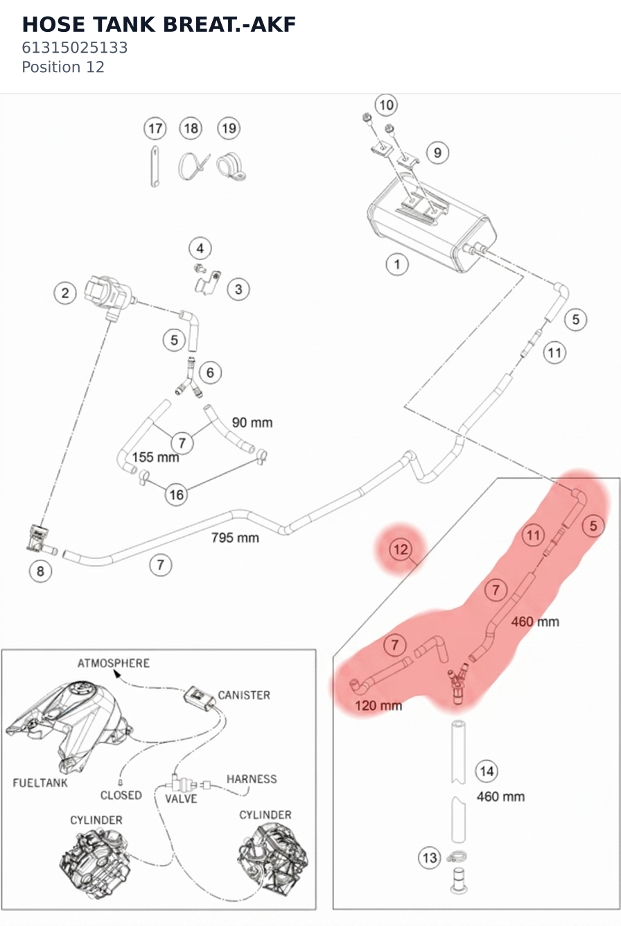Diagram preview: HOSE TANK BREAT.-AKF (61315025133)