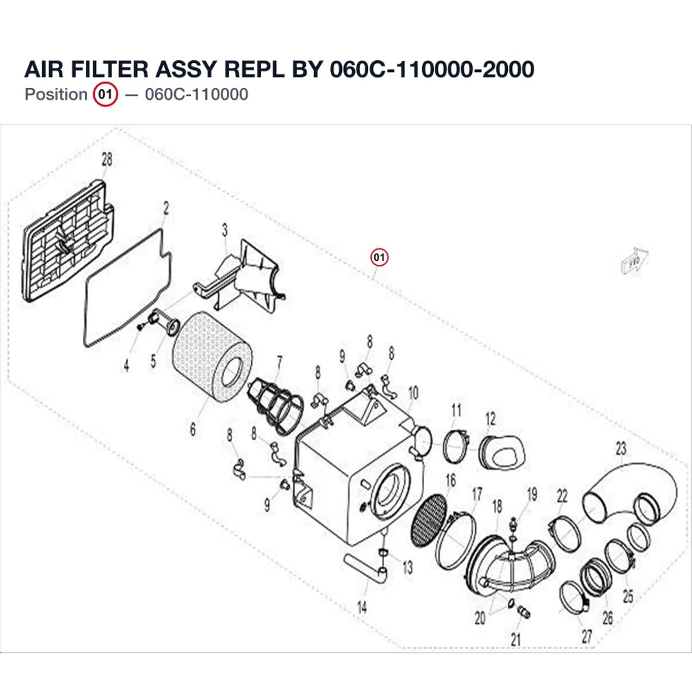 AIR FILTER ASSY REPL BY 060C-110000-2000 product image
