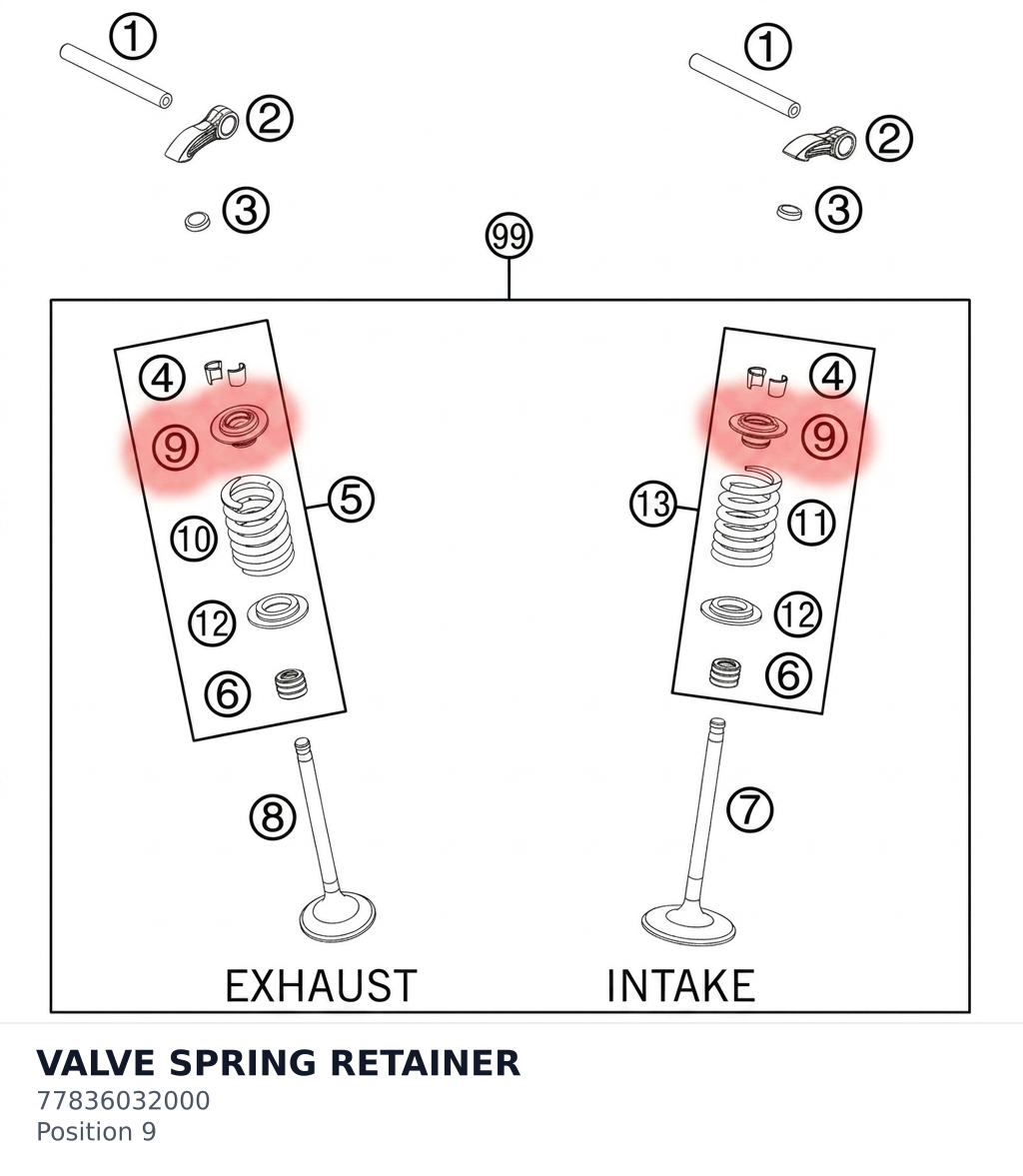 Diagram preview: VALVE SPRING RETAINER (77836032000)