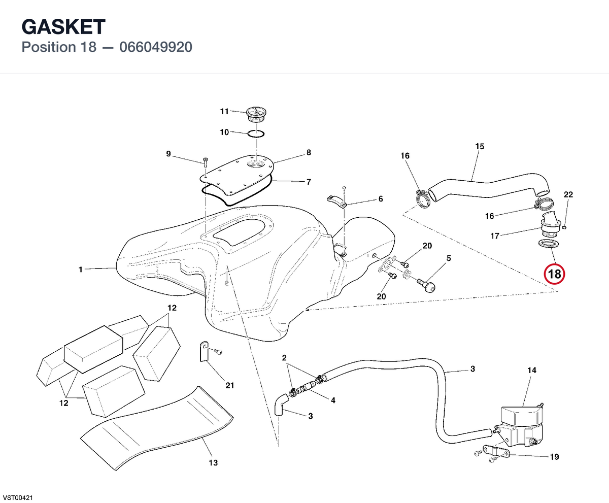 GASKET 066049920 diagram position