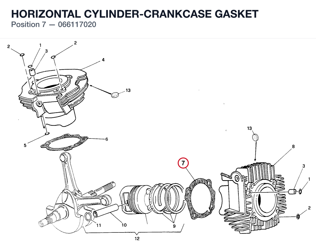 HORIZONTAL CYLINDER-CRANKCASE GASKET