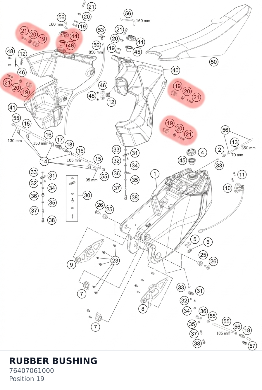 Diagram preview: RUBBER BUSHING (76407061000)