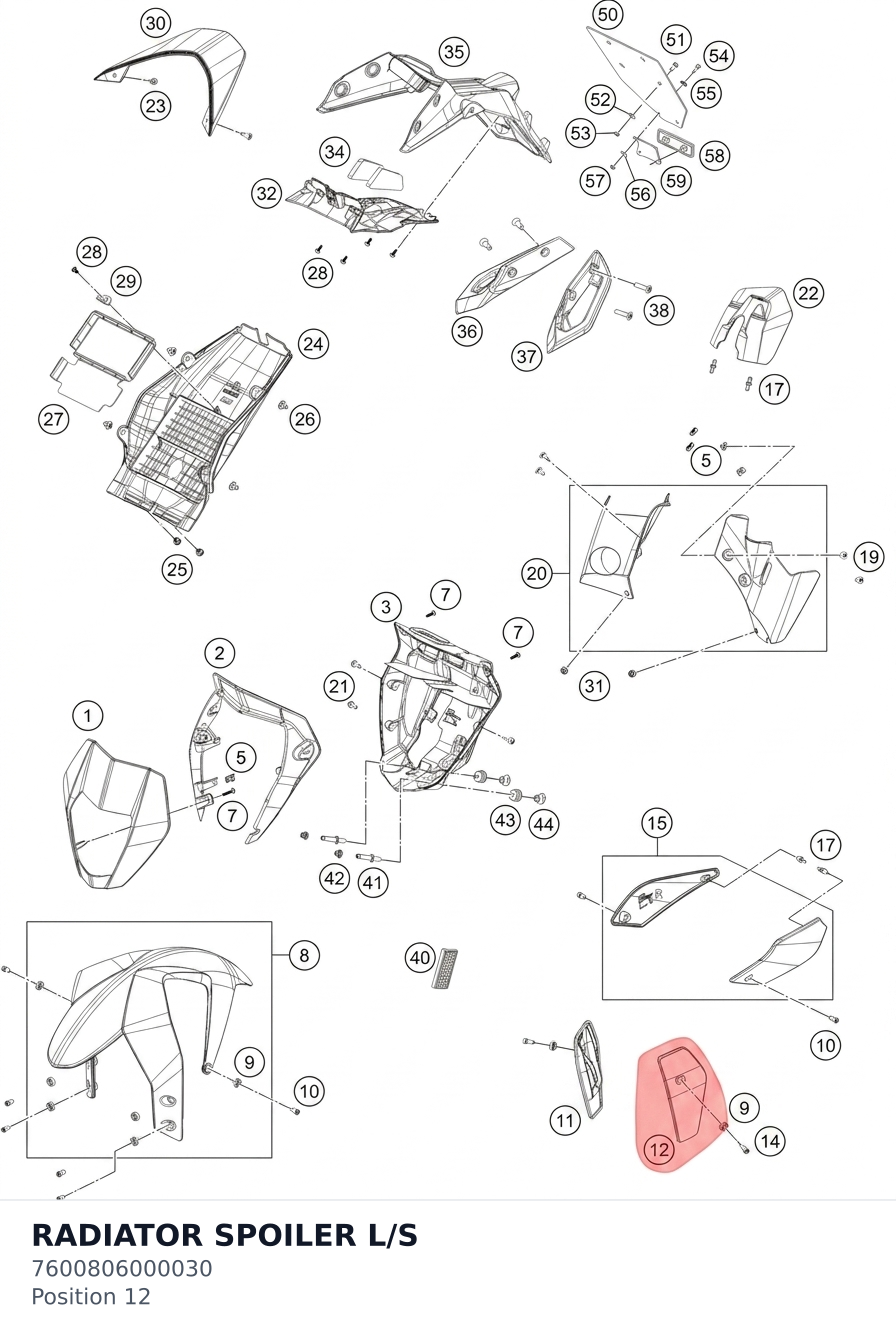 Diagram preview: RADIATOR SPOILER L/S (7600806000030)
