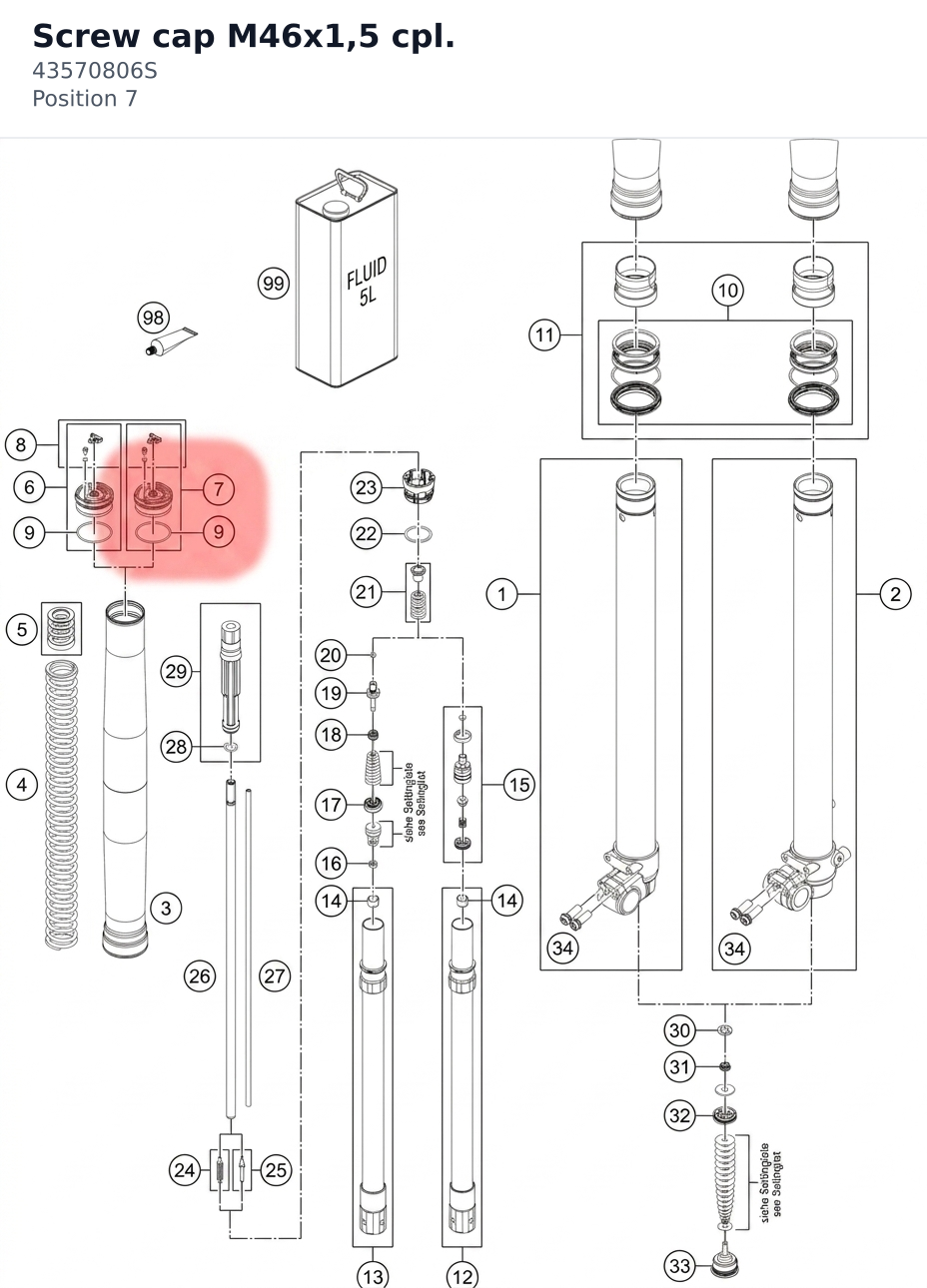 Diagram preview: Screw cap M46x1,5 cpl. (43570806S)