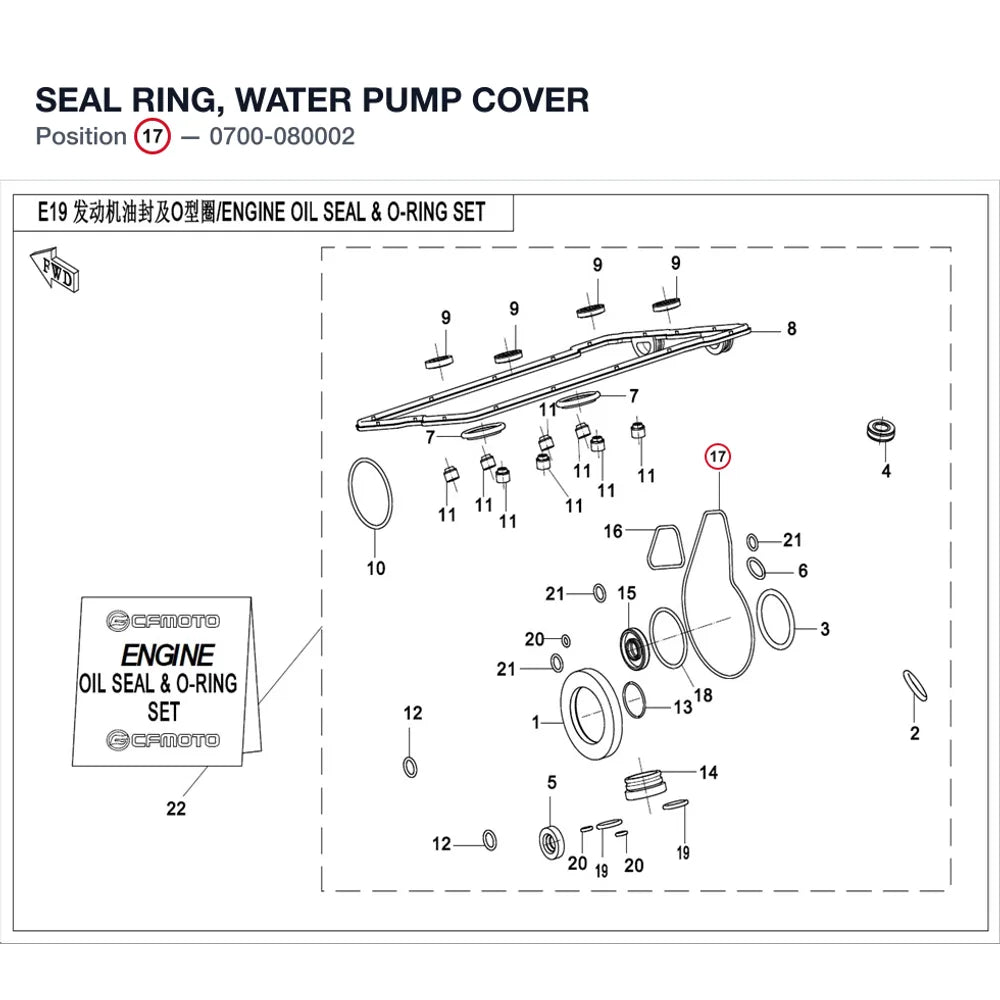 SEAL RING, WATER PUMP COVER product image